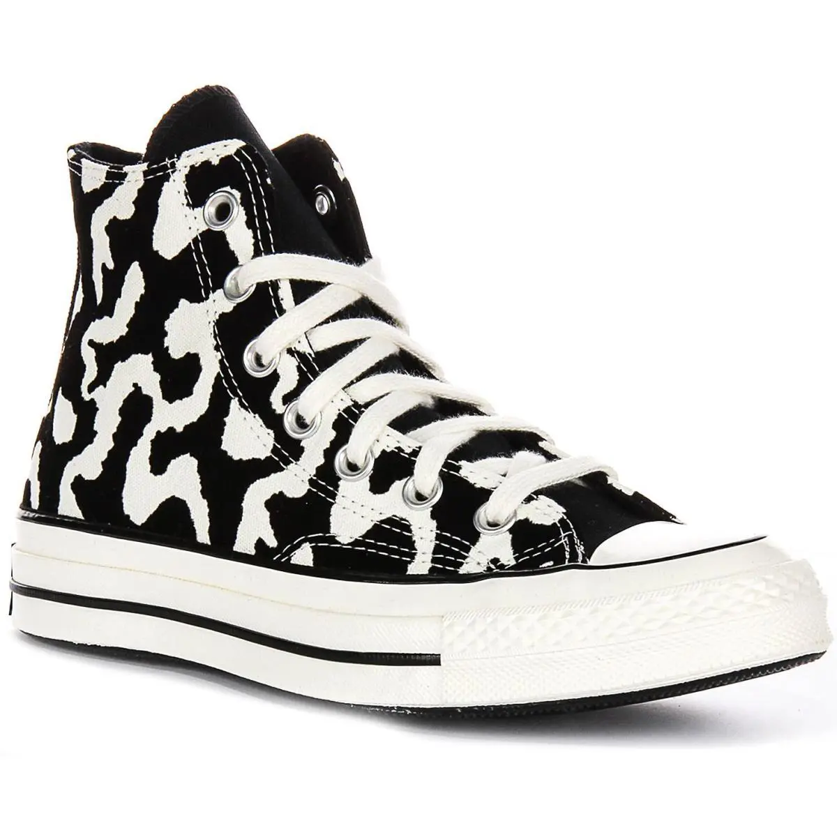 Converse A12350C Chuck 70 Leopard Hi Top Womens Sneaker Black White US 6 - 10 - BLACK WHITE