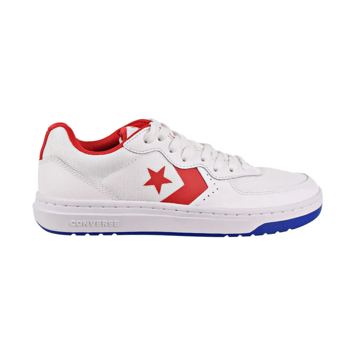 Converse Rival Ox Big Kids-men`s Shoes White-enamel Red-blue 163205C - White-Enamel Red-Blue