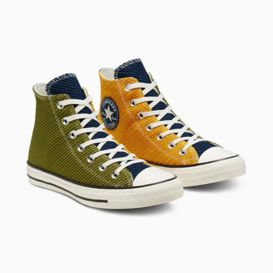 Converse Women`s Chuck Taylor All Star Runway Cable High Top Sneakers Shoes - Dark Moss/Saffron Yellow