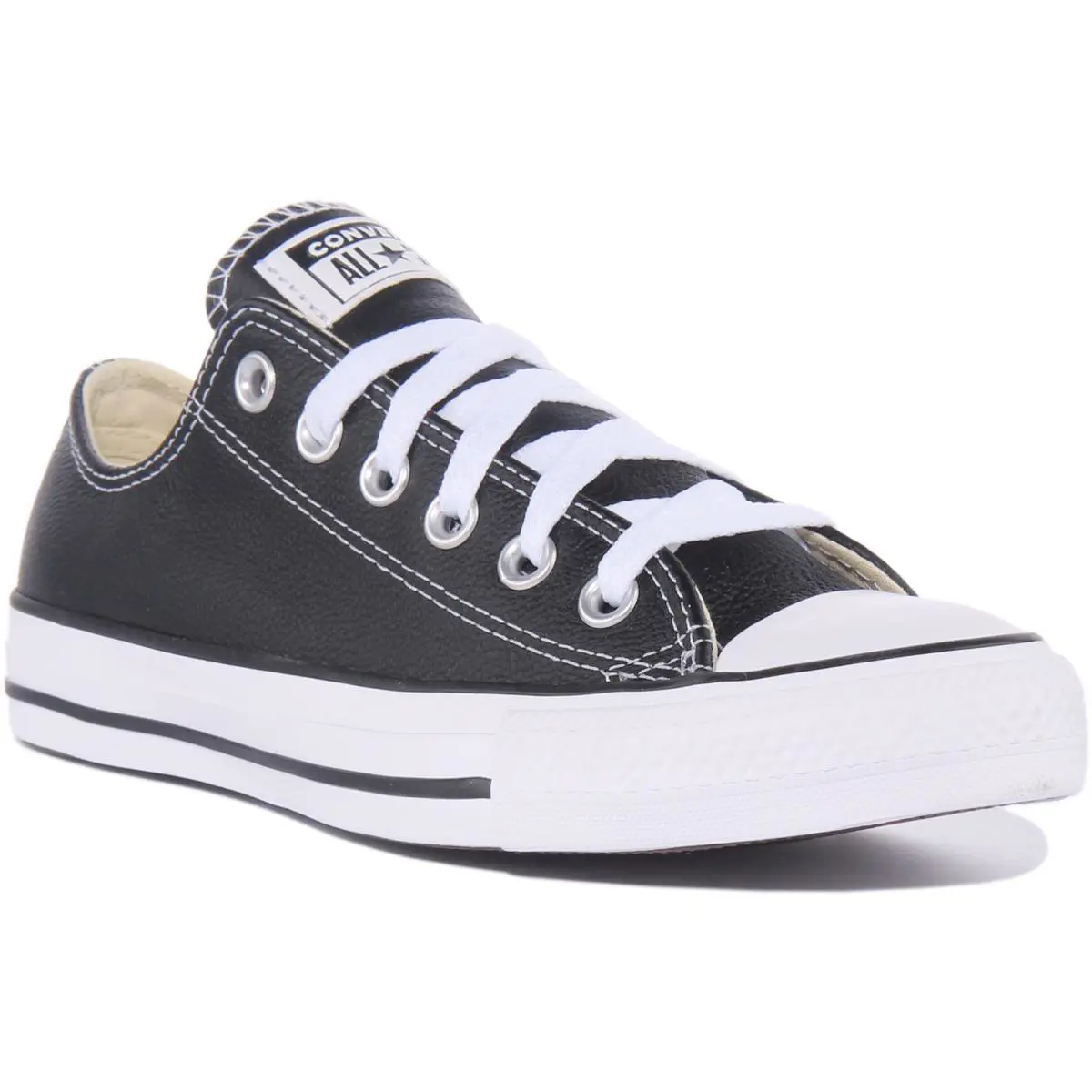 Converse 132174C Chuck Taylor All Star Leather Unisex Sneakers In Black 5- 13