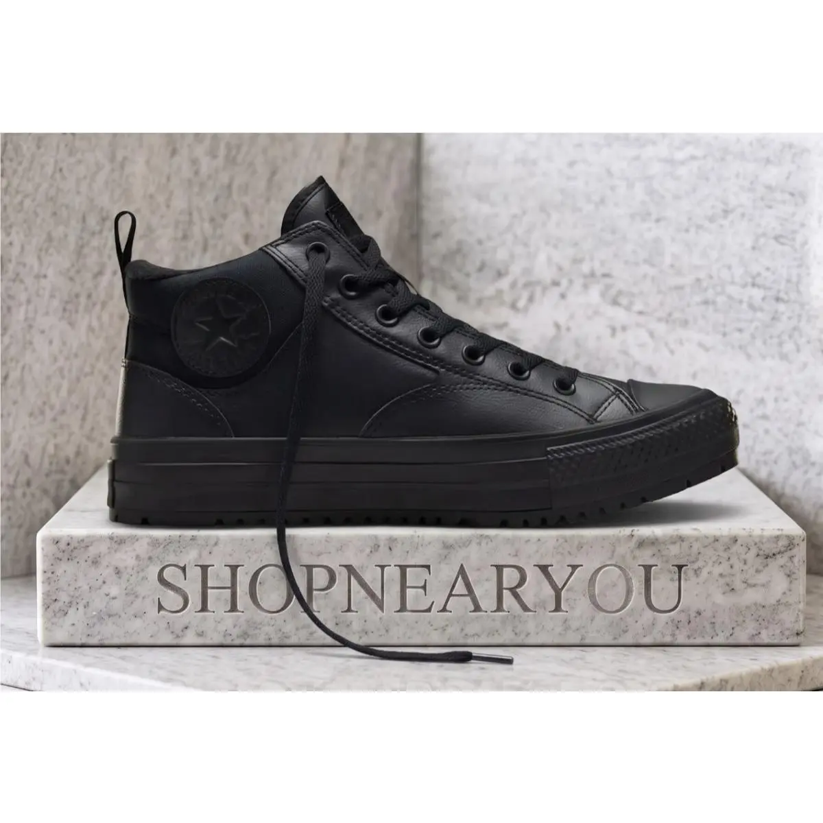 Malden Street Boot Men`s Black Water-repellent High Top Sneakers 8 by Converse