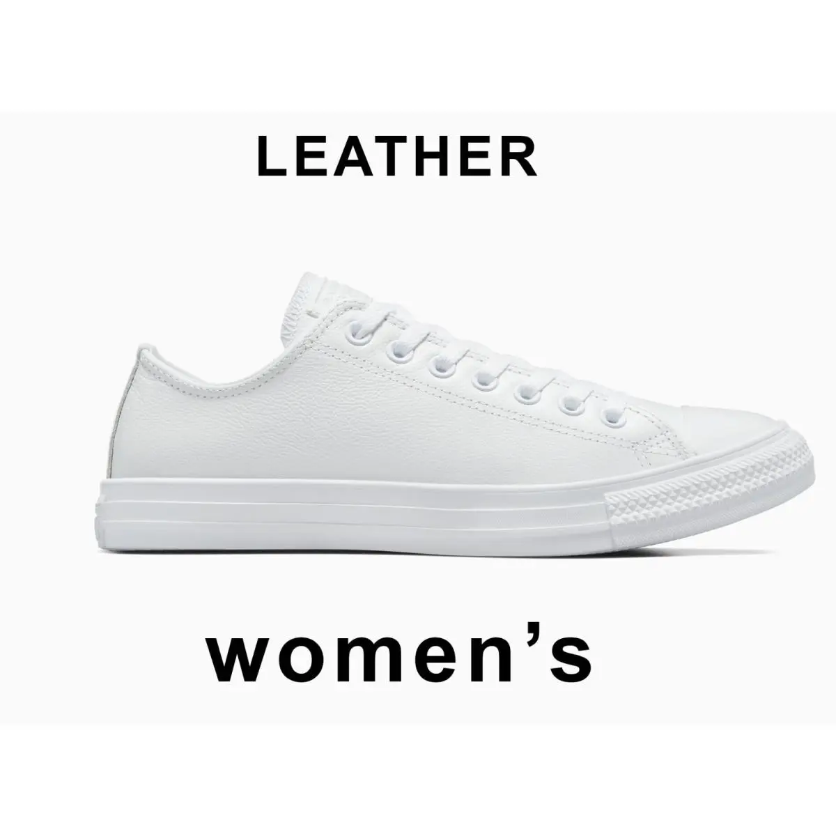 Converse Chuck Taylor Women`s Low-top Premium Leather Sneakers Shoes Kicks - White Mono