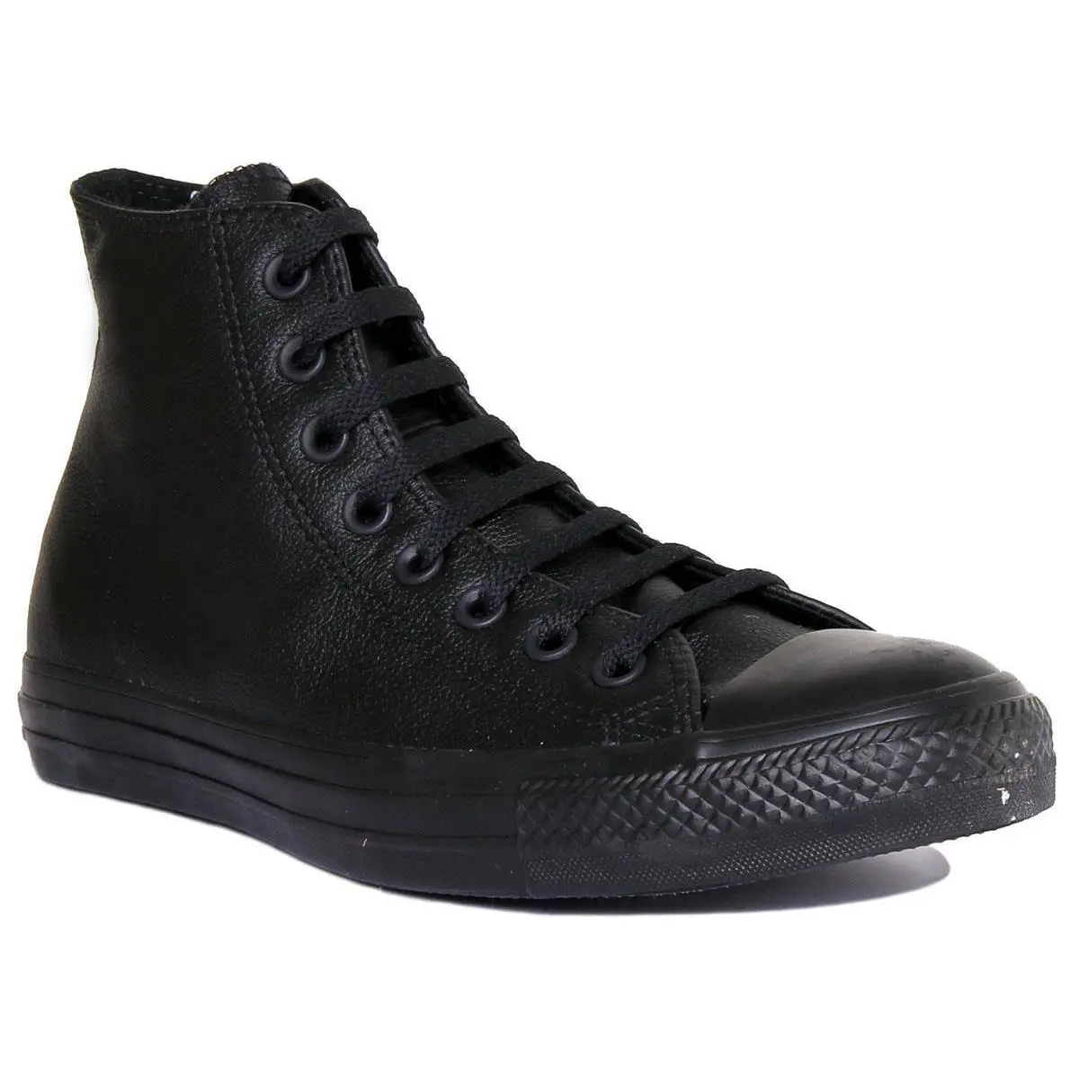 Converse 135251 Ct As Hi Black Mono Leather Womens Sneakers In Black US - 15 - Black