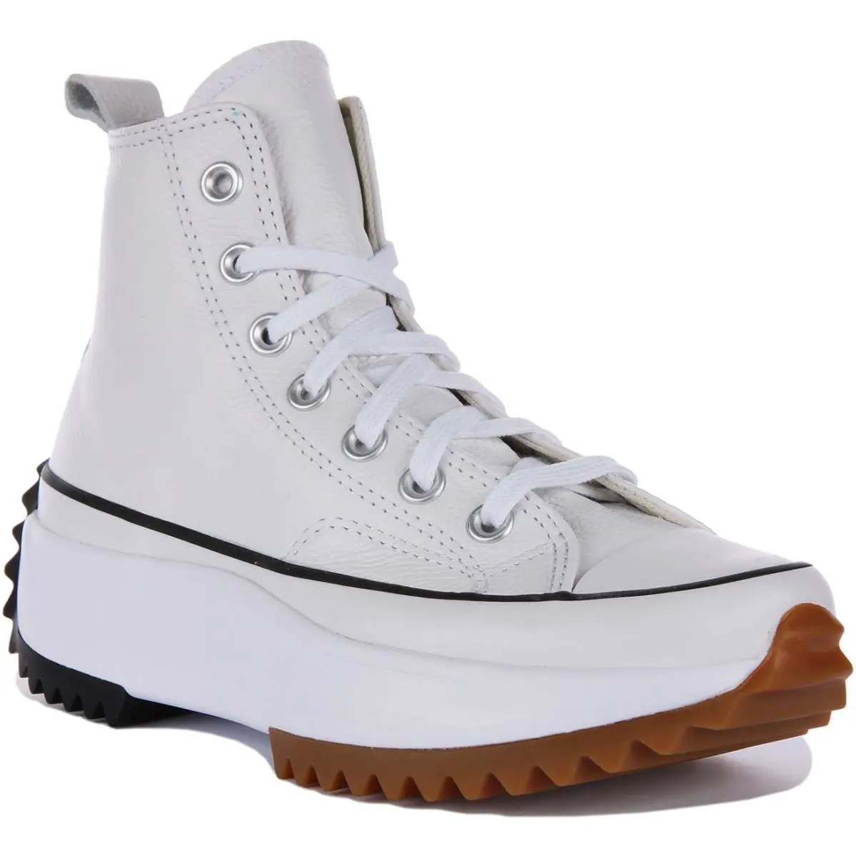 Converse A04293C Run Star Hike Platform Unisex Leather In White Gum US 8- 10 - WHITE GUM
