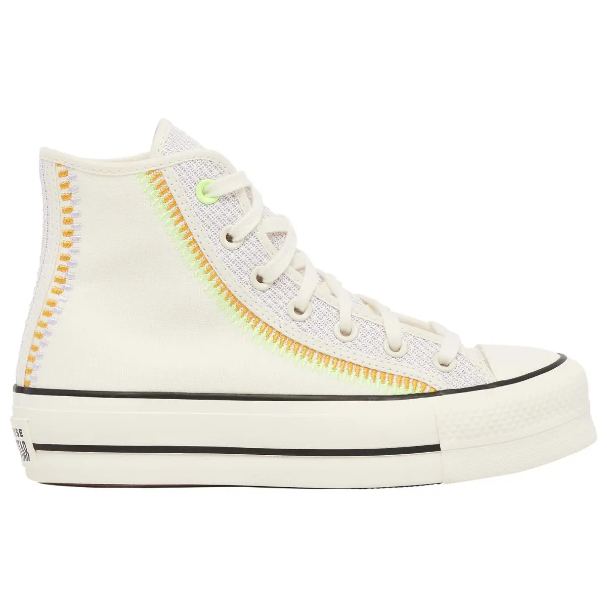 Converse Women Chuck Taylor All Star Lift HI Sz: 7.5 Egret Triftshop Comfort - Egret, Thriftshop Yellow