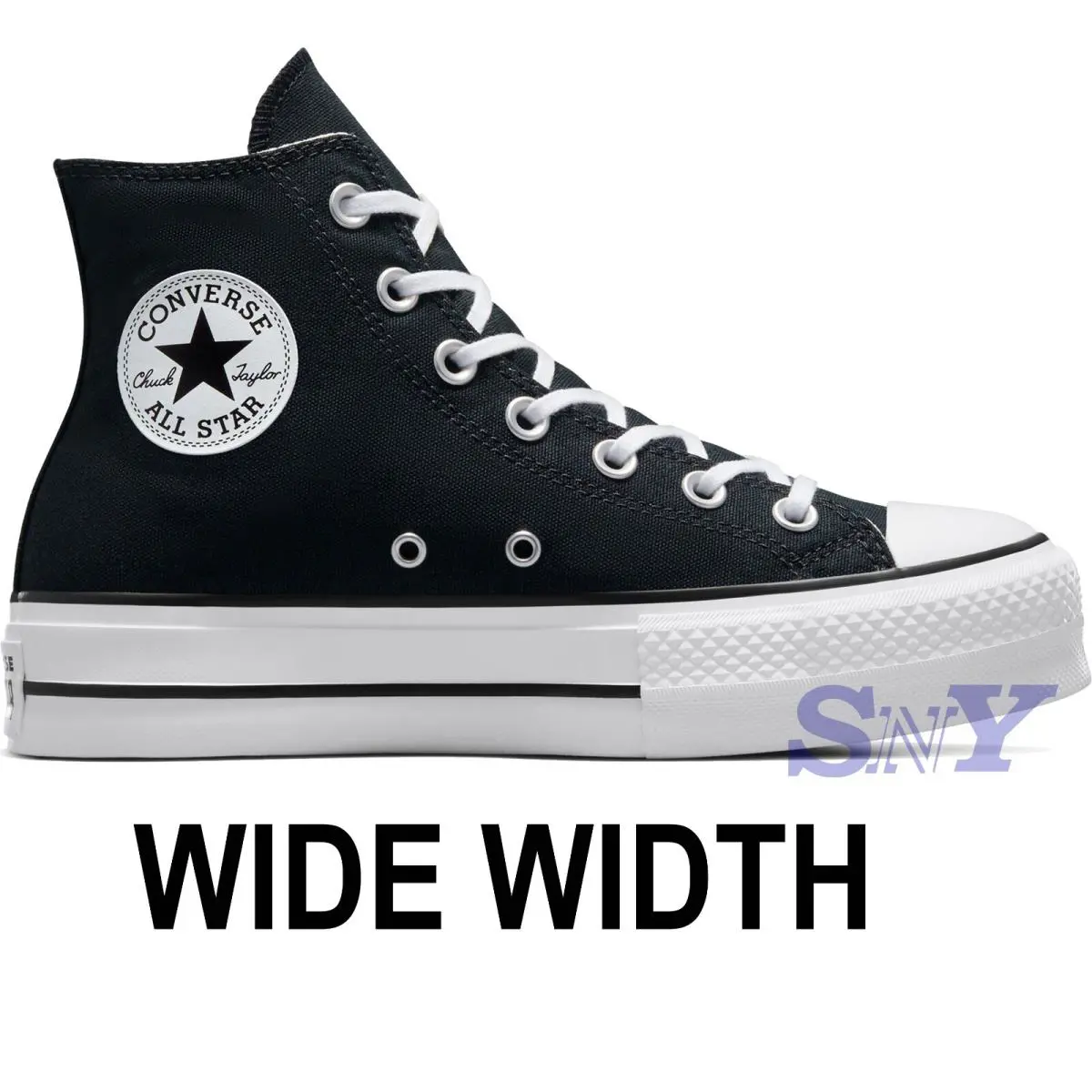 Converse Women`s Chuck Lift Platform Sneakers High-top Wide Width Shoes Kick - White