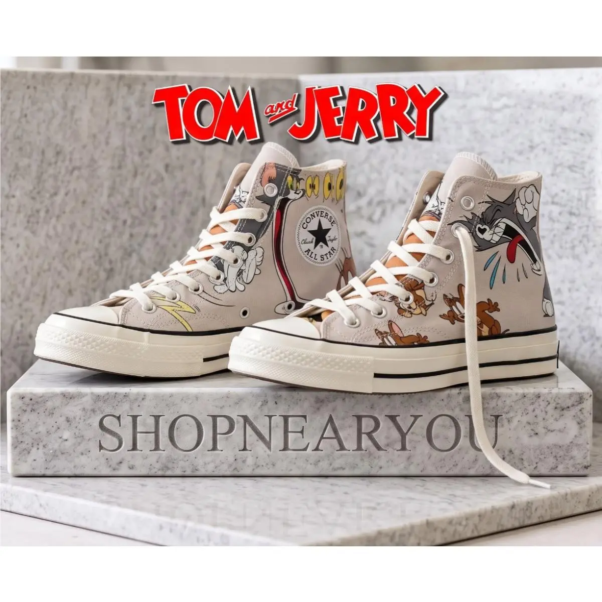 Converse x Tom and Jerry Chuck 70 Hi 85th Anniversary Grey A15111C Men`s