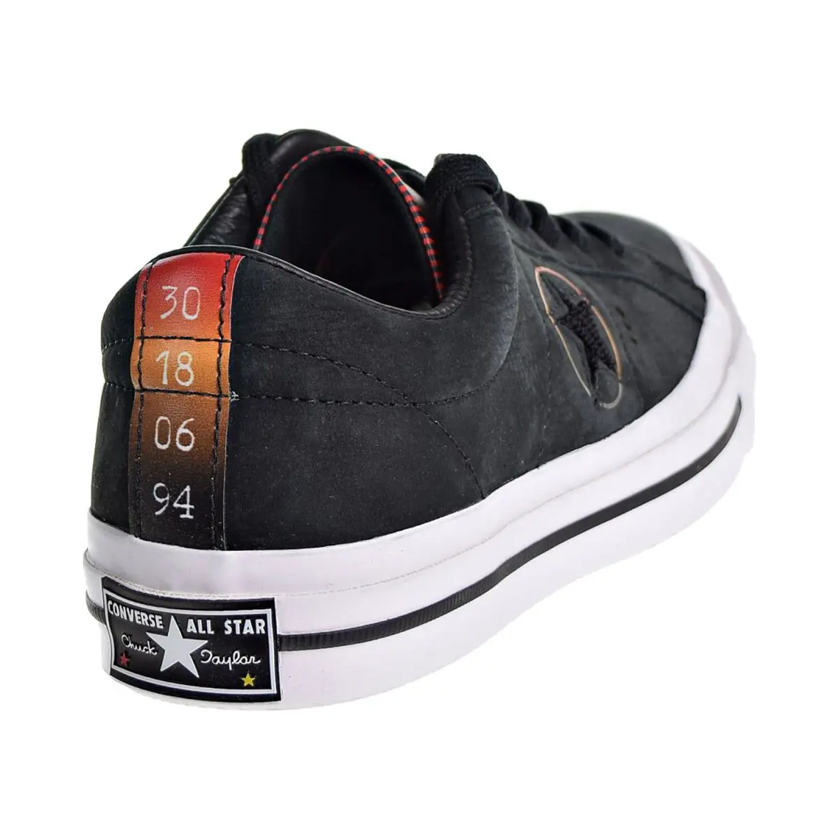 Converse shoes - Black-Enamel Red-Orange Ray 1