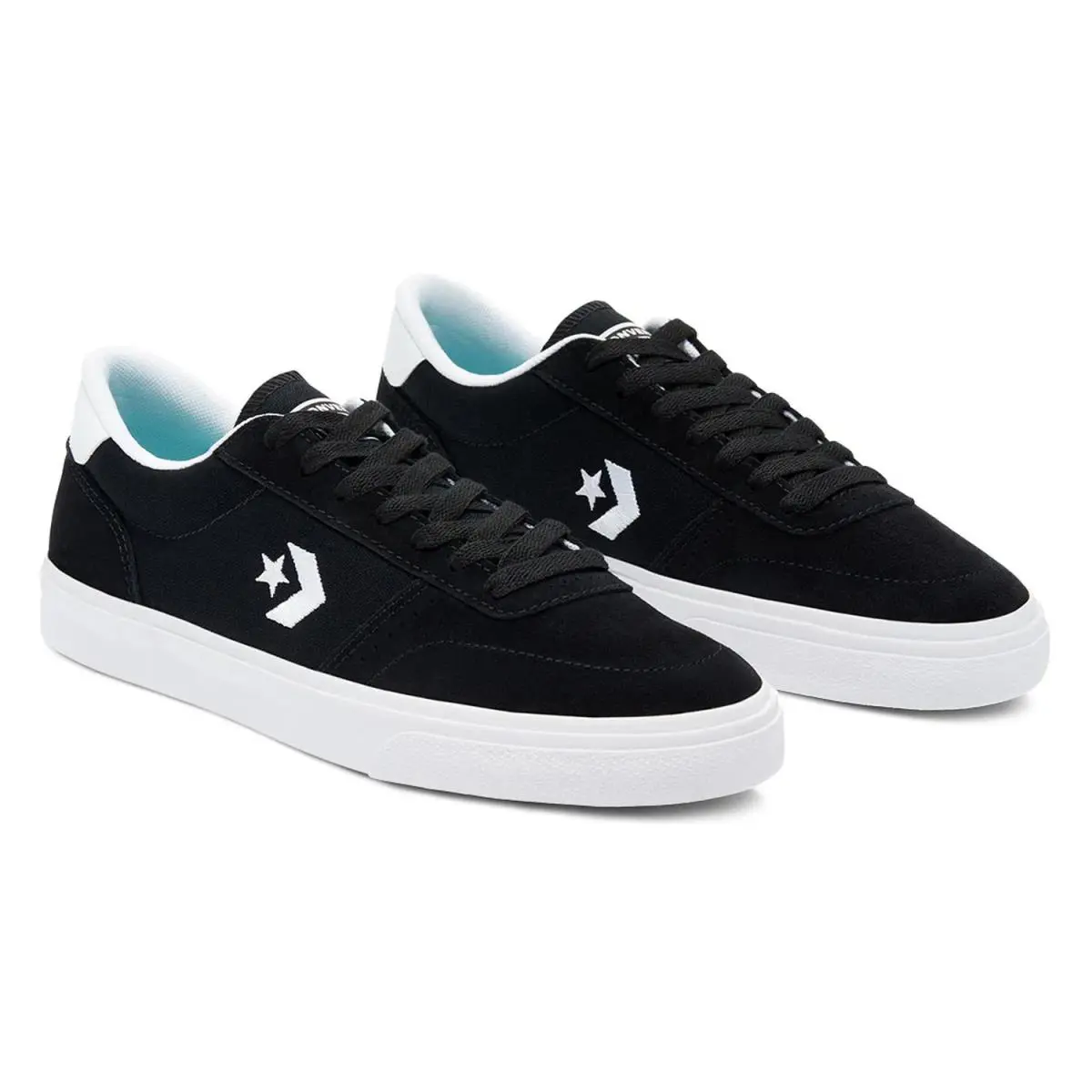 Converse Men`s Boulevard Oxfords Suede and Canvas Low Top Sneakers Shoes 170082C - Black/White/White