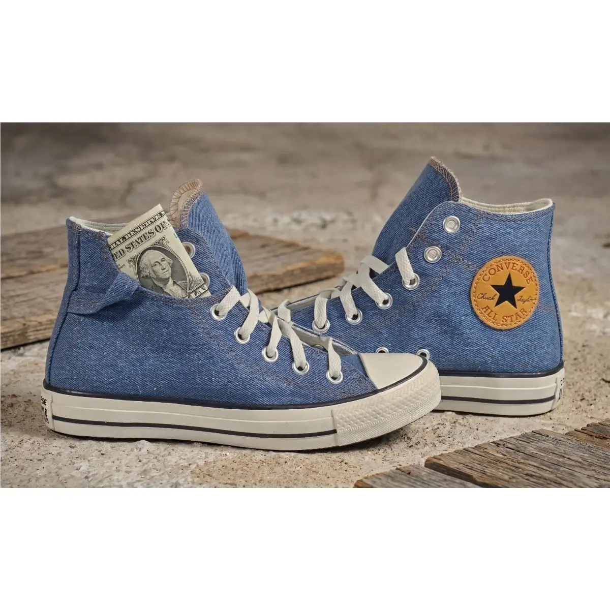 Converse Women`s Chuck Taylor Denim Jeans Style Sneakers A12046F Hidden Pocket