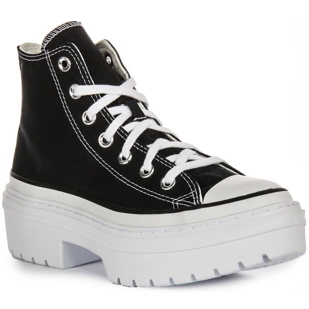 Converse A08258C All Star Heel Platform Womens Sneakers Black White US 5 - 10