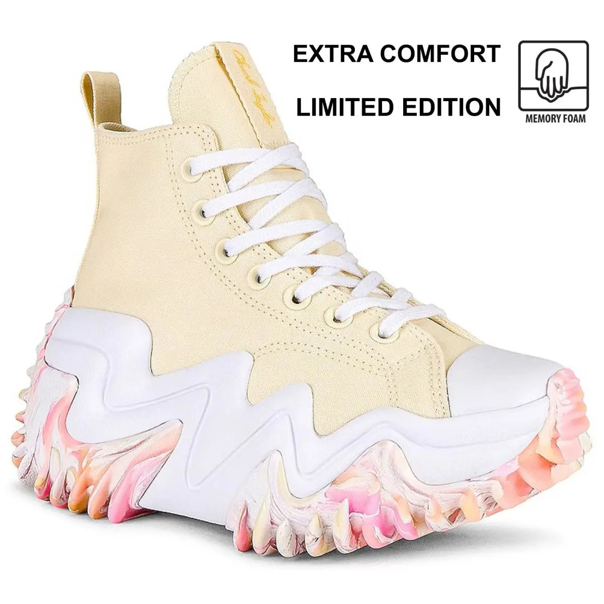 Converse Women`s Run Star Motion Cx Marbled Limited Edition Comfort Sneaker - Cheeky Coral, & White