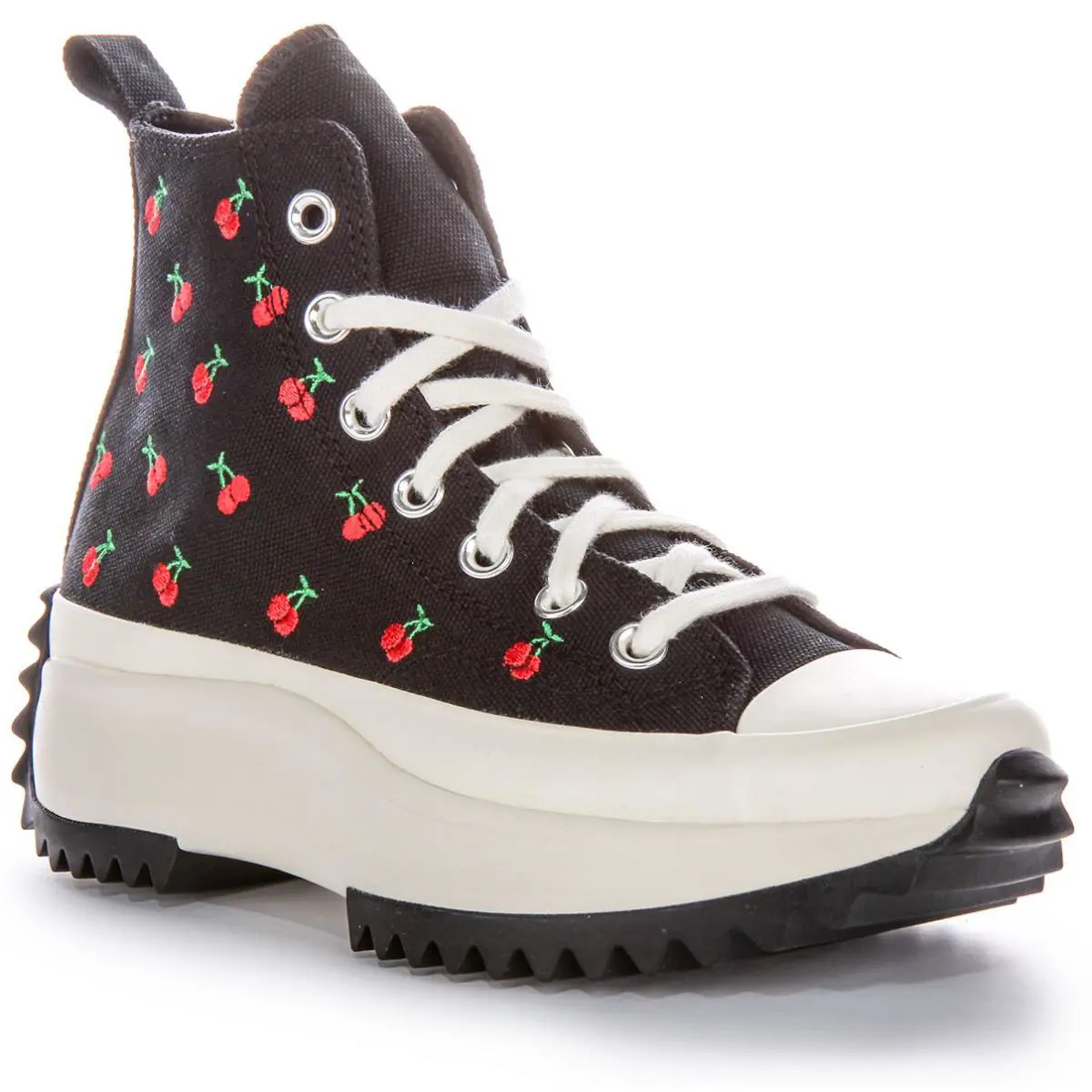 Converse A01682C Run Star Hike Cherries Womens Sneakers In Black Red US 3 - 9 - BLACK RED