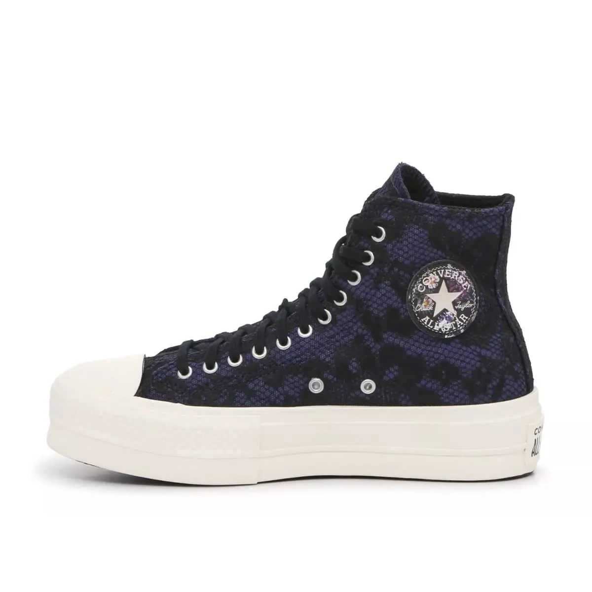 Converse shoes - Black/Navy Floral Print 1