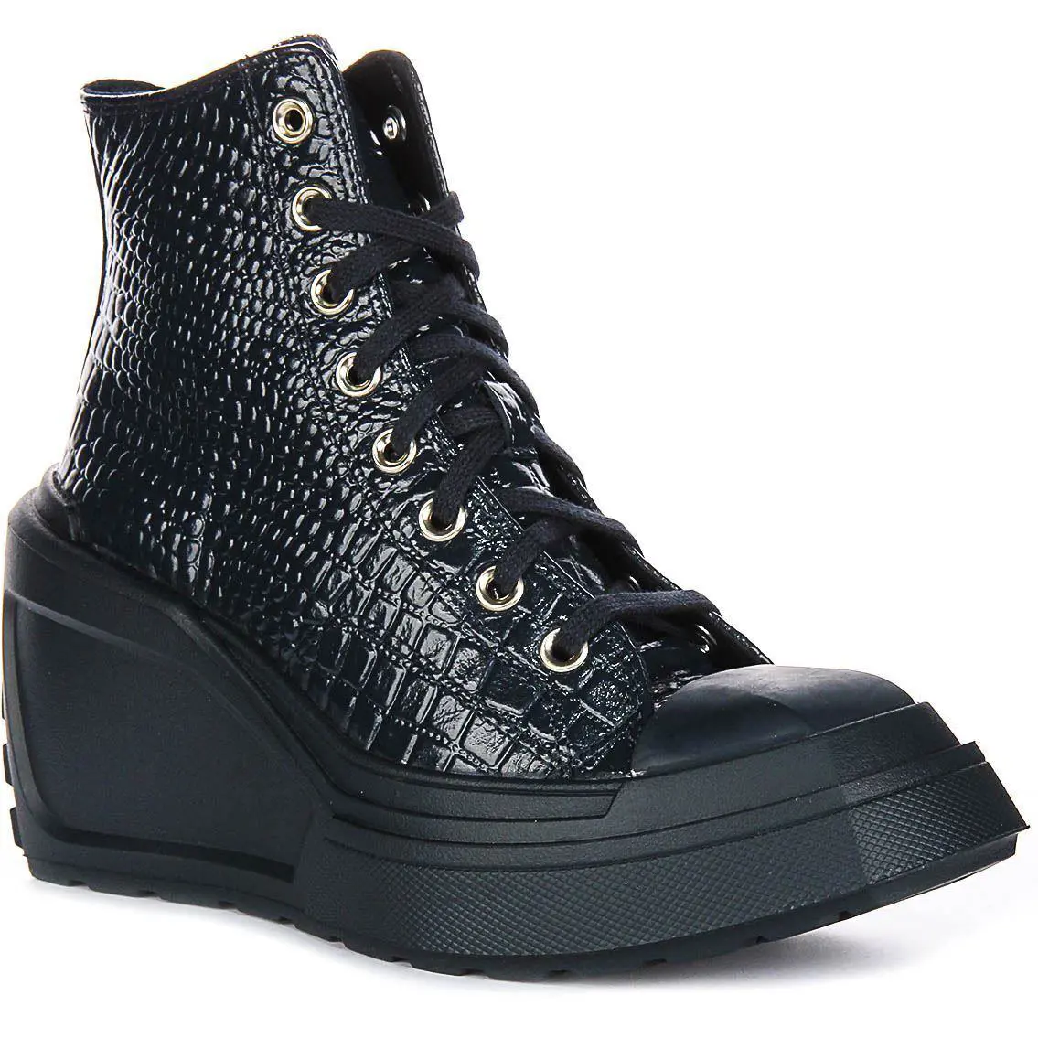 Converse A10037C Chuck 70 Hi Heel Snake Platform Womens Boots Navy US 5 - 10