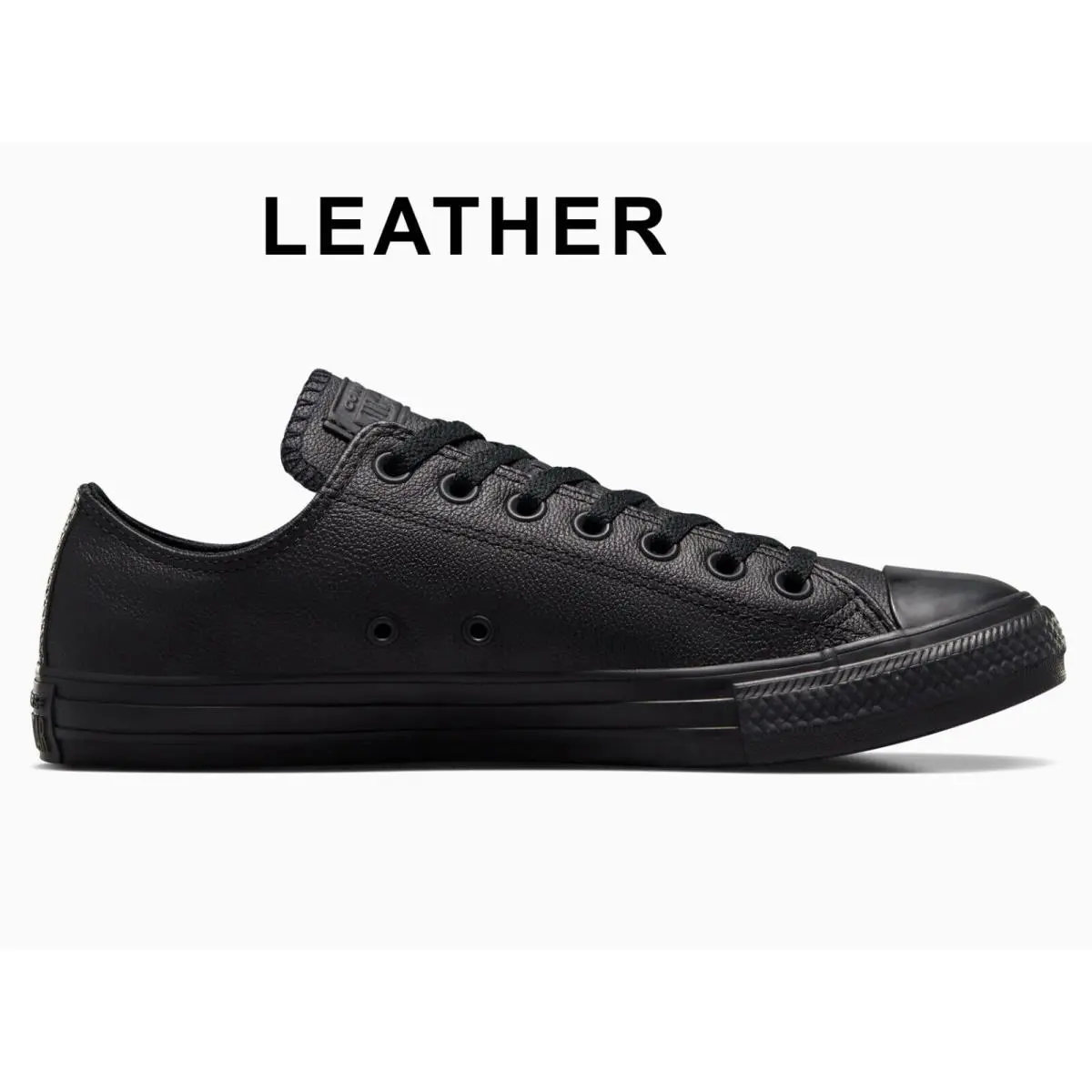 Converse Men`s Chuck Taylor All Star Luxe Leather Low Rubber Outsole Flexible Black Mono