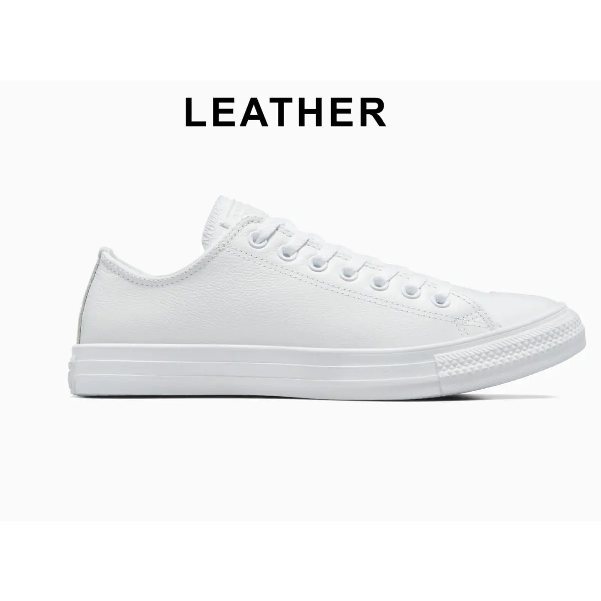Converse Men`s Chuck Taylor All Star Luxe Leather Low Rubber Outsole Flexible White Mono