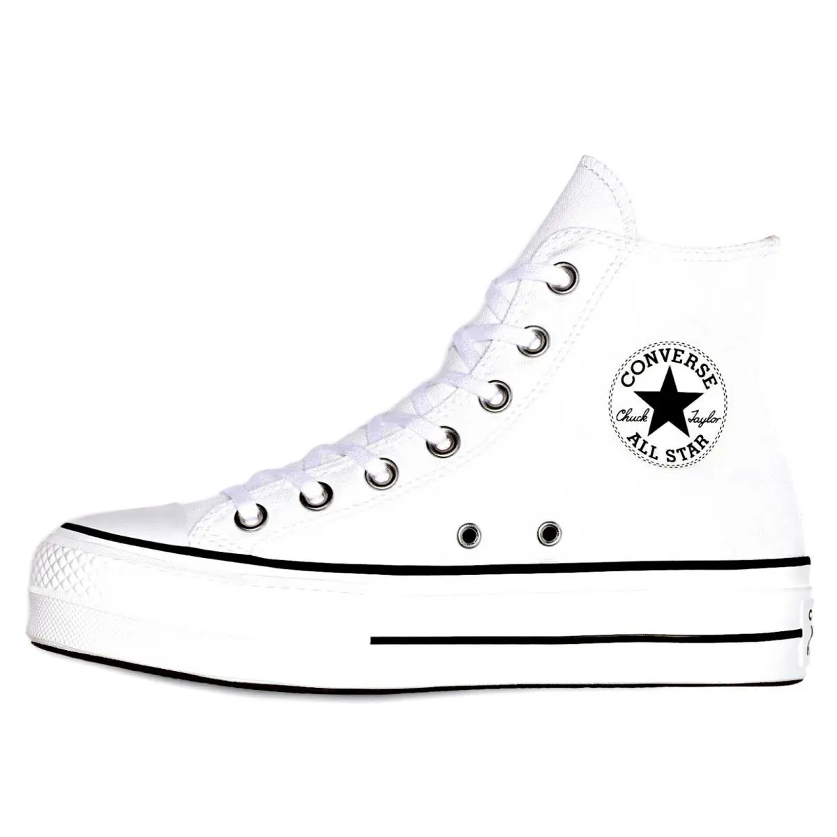 Converse Convers Women`s Chuck Taylor All Star Platform Canvas Upper Shoes Lightweight - White