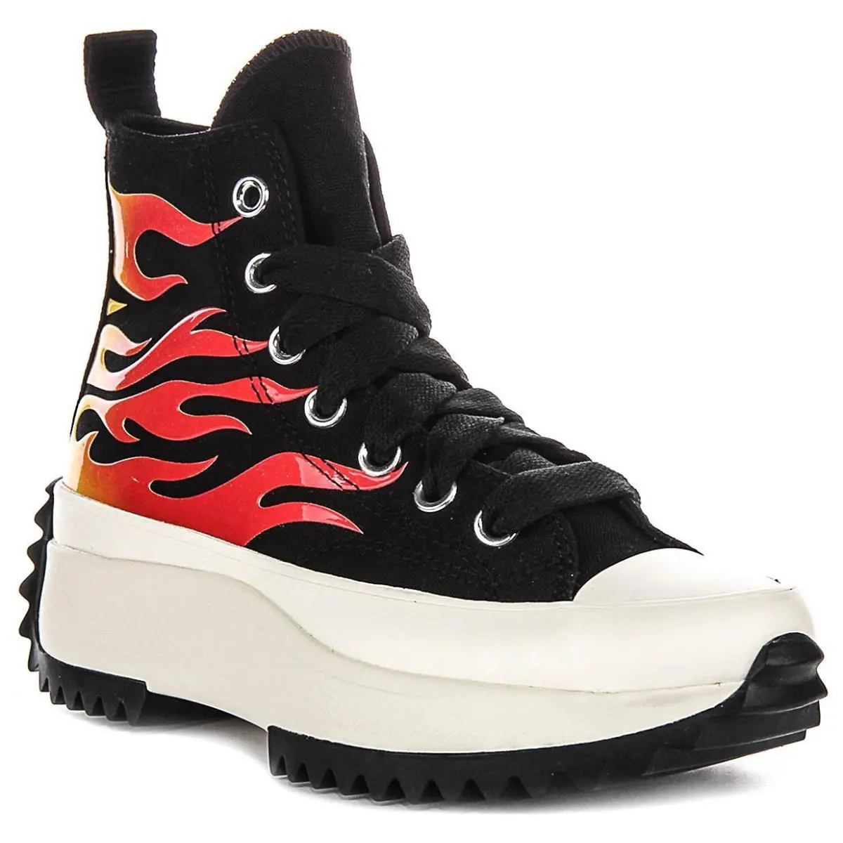 Converse A08766C Run Star Hike Hi Flame Mens Sneakers In Black Red US 8 - 12 - BLACK RED