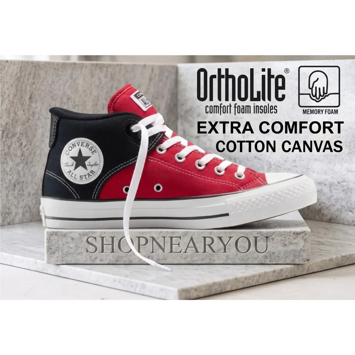 Chuck Taylor All Star Tremont Street Men`s Black Red Kicks Sneaker 10 M by Converse