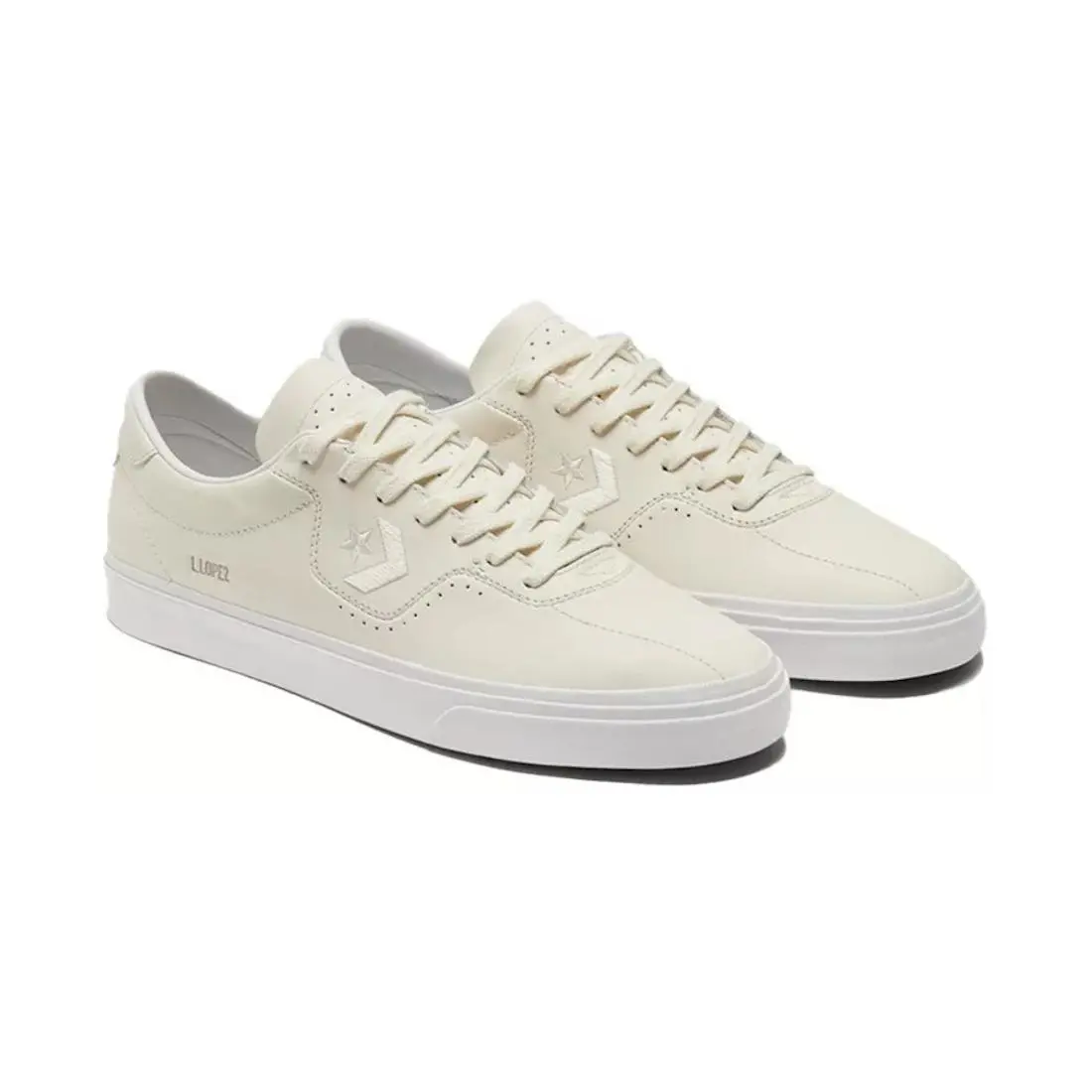 Converse Men`s Louie Lopez Pro Oxfords Low Top Leather Sneakers Shoes 170500C - Egret/Egret/White