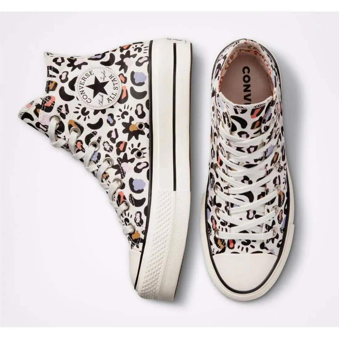 Converse shoes - Converse Chuck Taylor Lift Hi Top - 572428C - Black, Lavender, Chocolate, Blue, Coral, Ivory, Manufacturer: Egret/Multi/Black 2