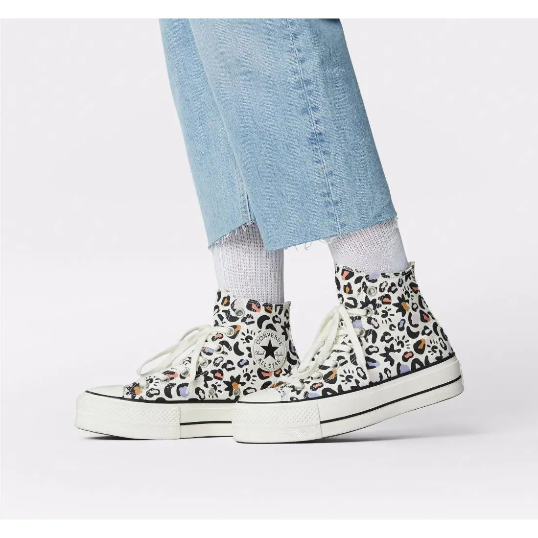 Converse shoes - Converse Chuck Taylor Lift Hi Top - 572428C - Black, Lavender, Chocolate, Blue, Coral, Ivory, Manufacturer: Egret/Multi/Black 13