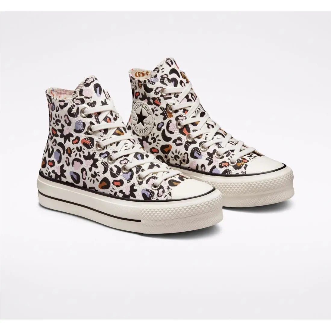 Converse shoes - Converse Chuck Taylor Lift Hi Top - 572428C - Black, Lavender, Chocolate, Blue, Coral, Ivory, Manufacturer: Egret/Multi/Black 14