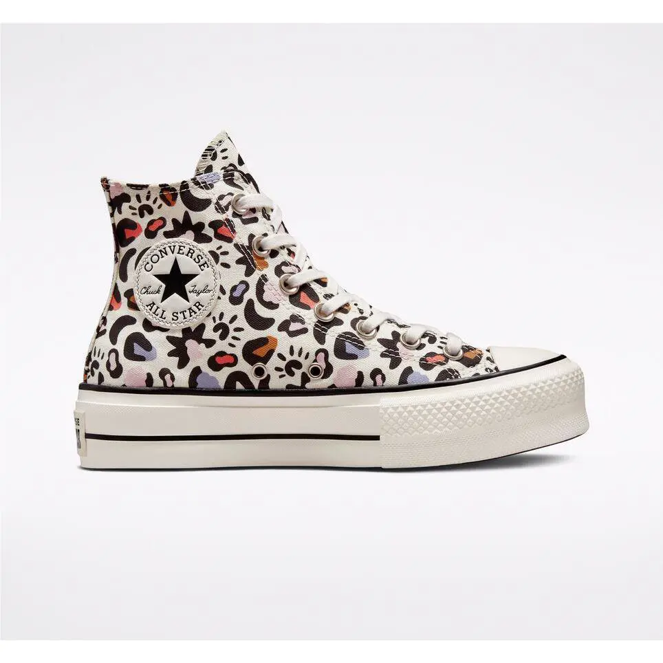 Converse shoes - Converse Chuck Taylor Lift Hi Top - 572428C - Black, Lavender, Chocolate, Blue, Coral, Ivory, Manufacturer: Egret/Multi/Black 7