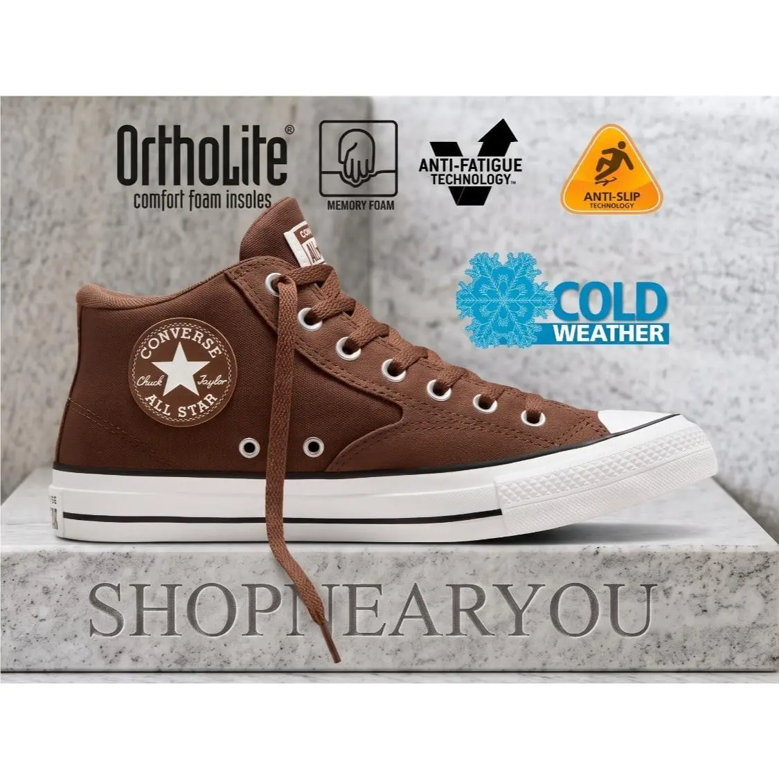 Converse Men`s Chuck Taylor All Star Malden Street Mid Canvas Suede Sneakers