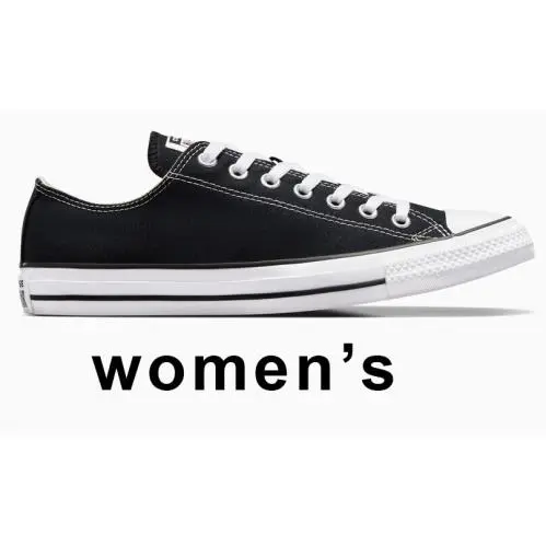 Classic Women`s  Chuck Taylor All Star Low Sneaker Canvas Upper Black by Converse