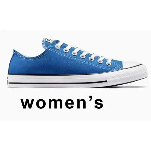 Classic Women`s  Chuck Taylor All Star Low Sneaker Canvas Upper Blue by Converse