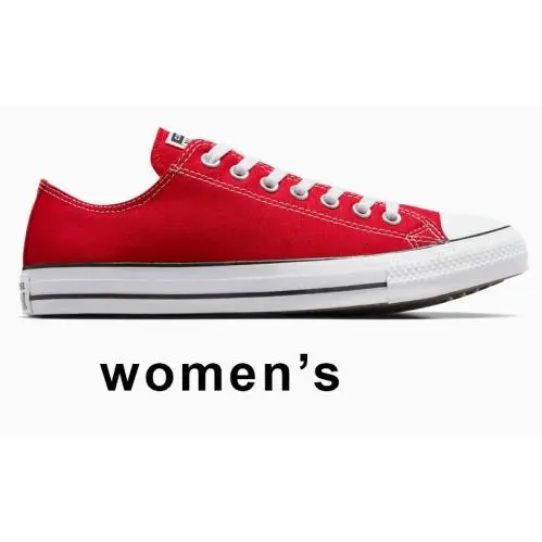 Classic Women`s  Chuck Taylor All Star Low Sneaker Canvas Upper Red by Converse