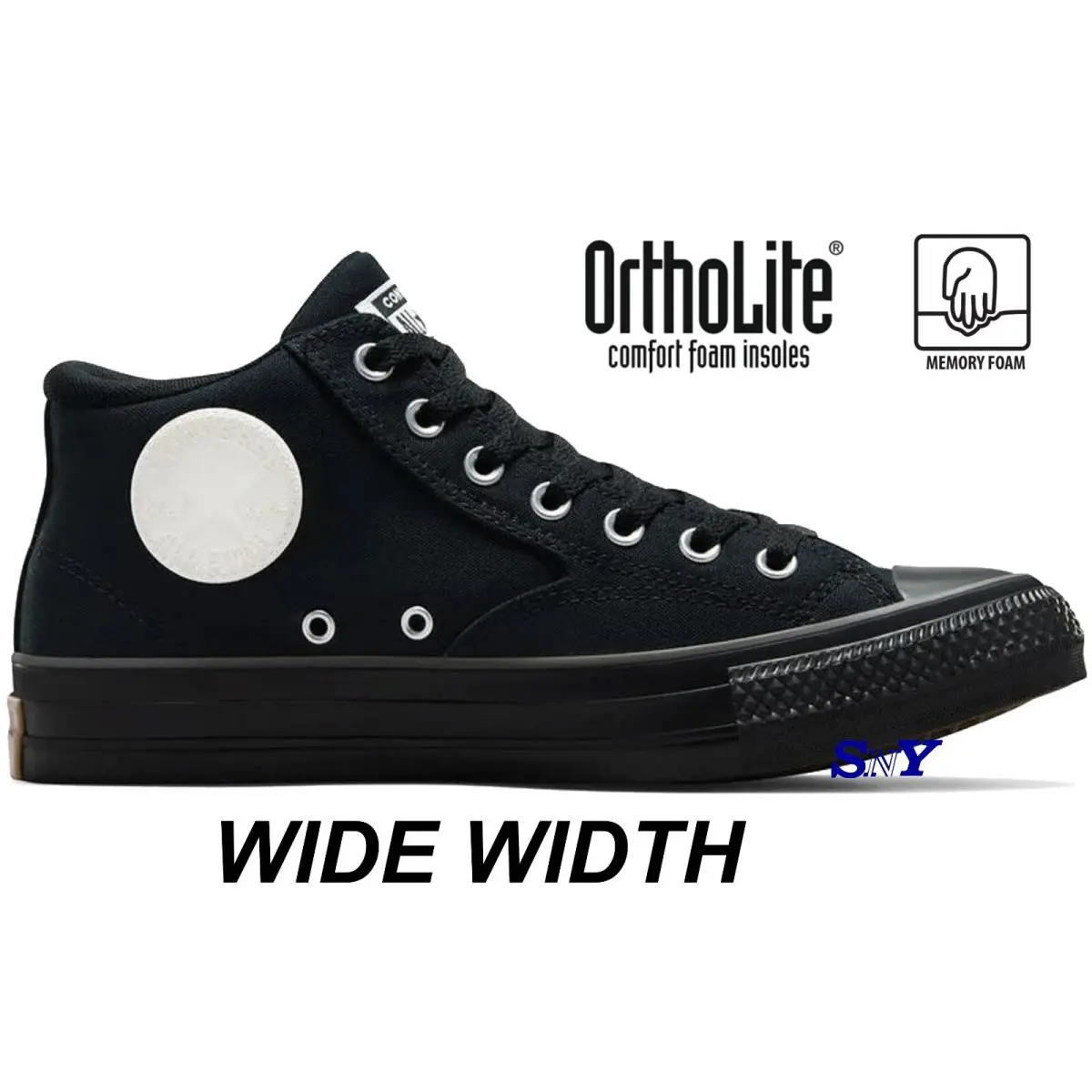 Converse Men`s Chuck Taylor All Star Malden Street Mid-top Sneakers Wide Fit Blk - Black