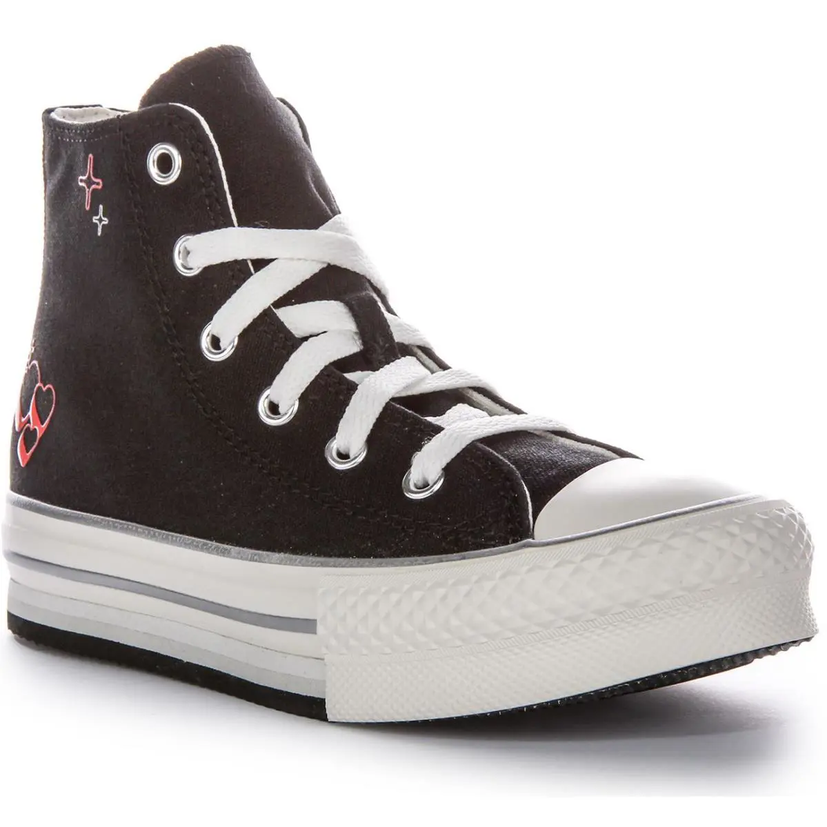Converse A09122C Chuck Taylor All Star Eva Boys Sneakers Black Red US 1 - 14 - BLACK RED