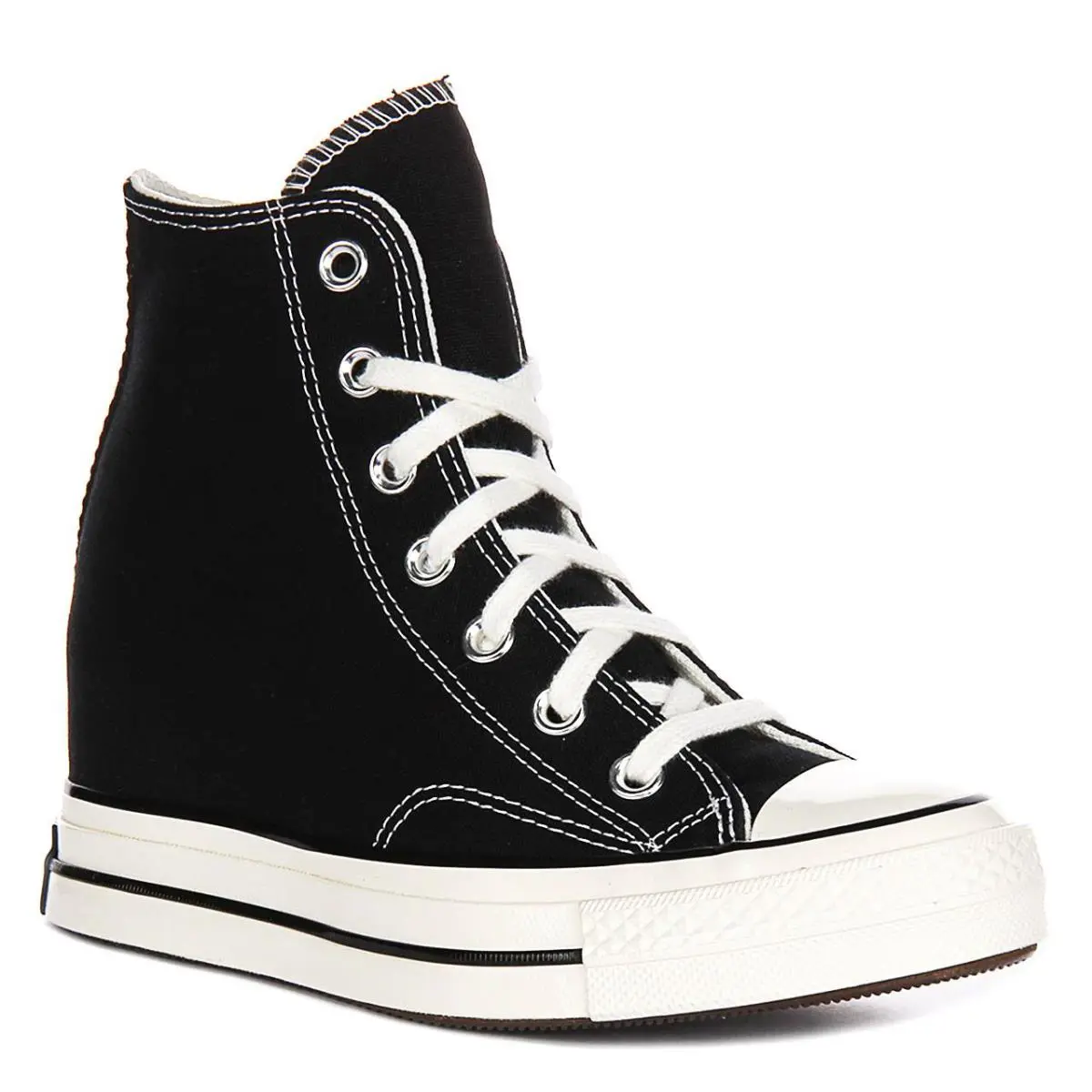 Converse A12563C Chuck 70 Hi Lace Up Womens Sneakers In Black White US 5 - 10 - BLACK WHITE