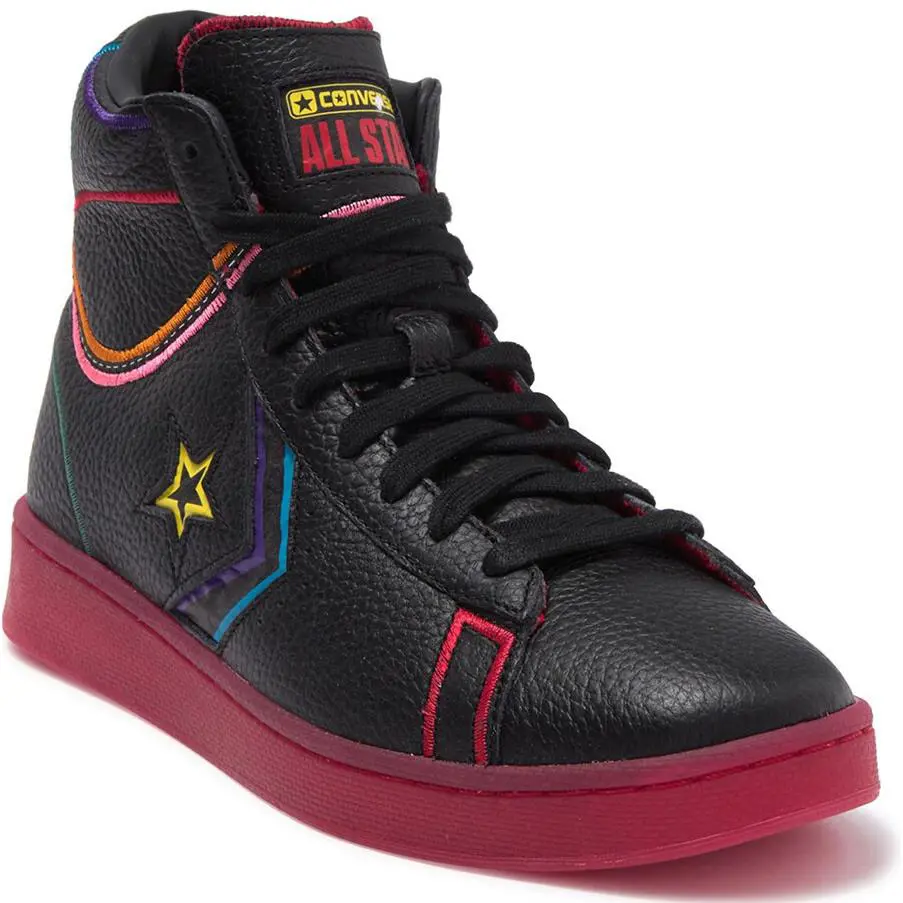 Converse Pro All Star Leather Men Hi Top Sneakers Chn-ny - Black / Multi
