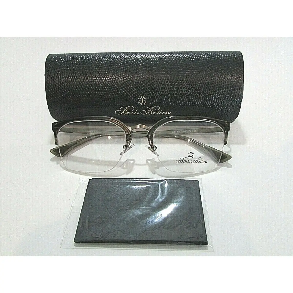 Brooks Brothers BB1069 BB 1069 1005 Matte Gunmetal Rimless Eyeglasses Frame