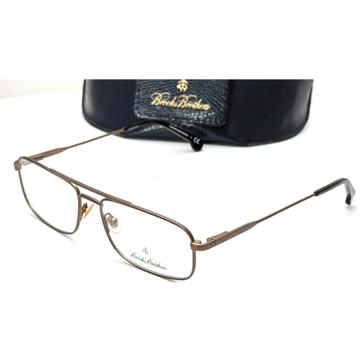 Brooks Brothers BB1033 1552 Rectangle Brown Mens Eyeglasses 55mm