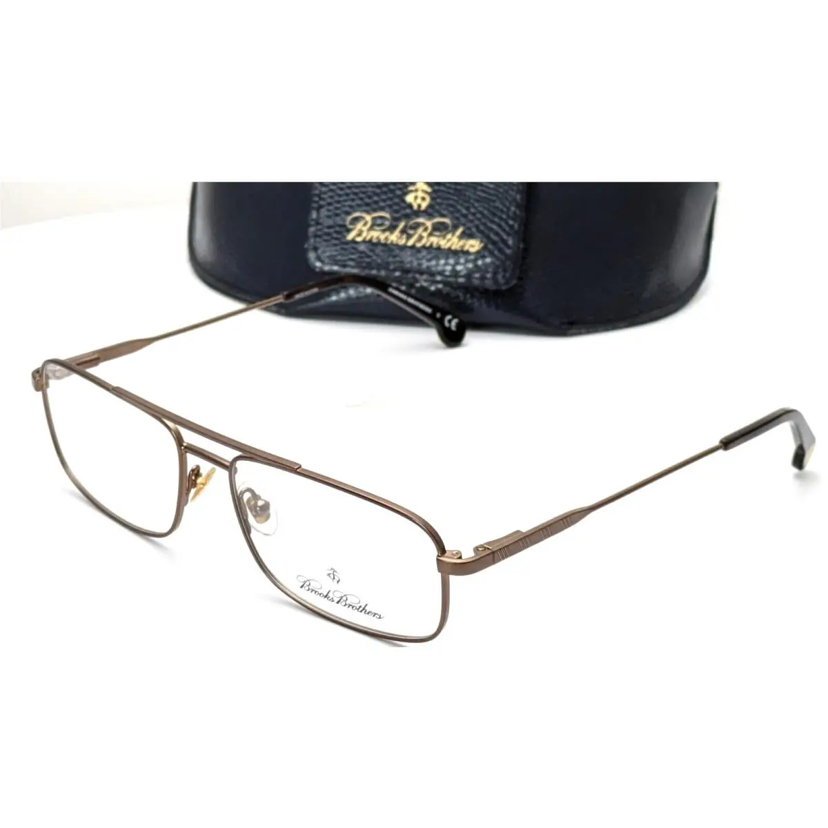 Brooks Brothers BB1033 1552 Rectangle Brown Mens Eyeglasses 55mm