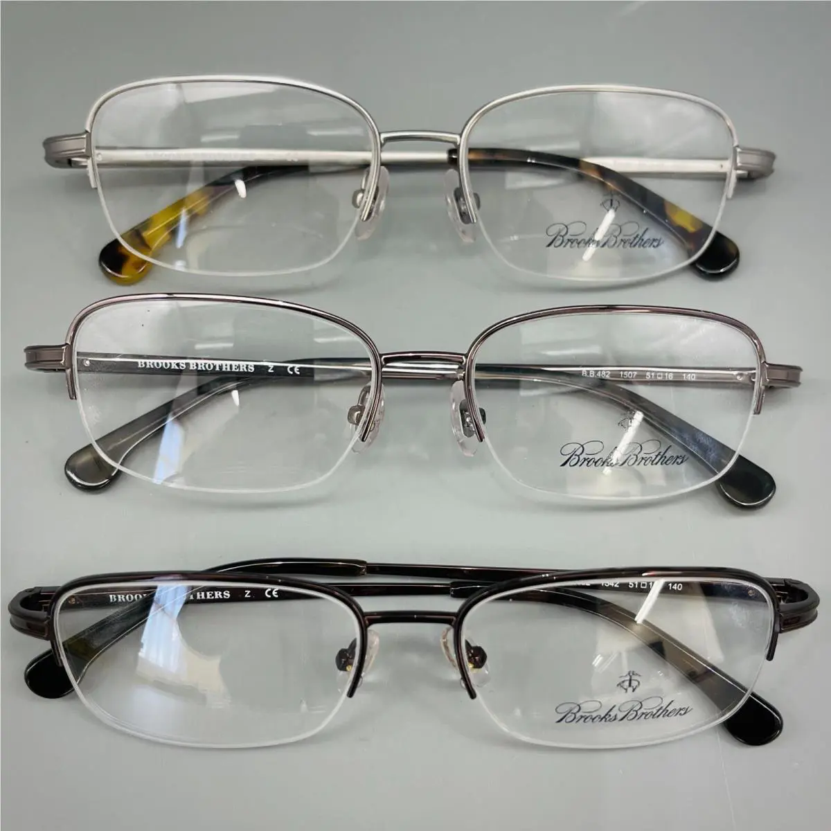 Brooks Brothers Titanium BB 482 Size 51-18-140mm Men Eyeglasses Frames Lot of 3
