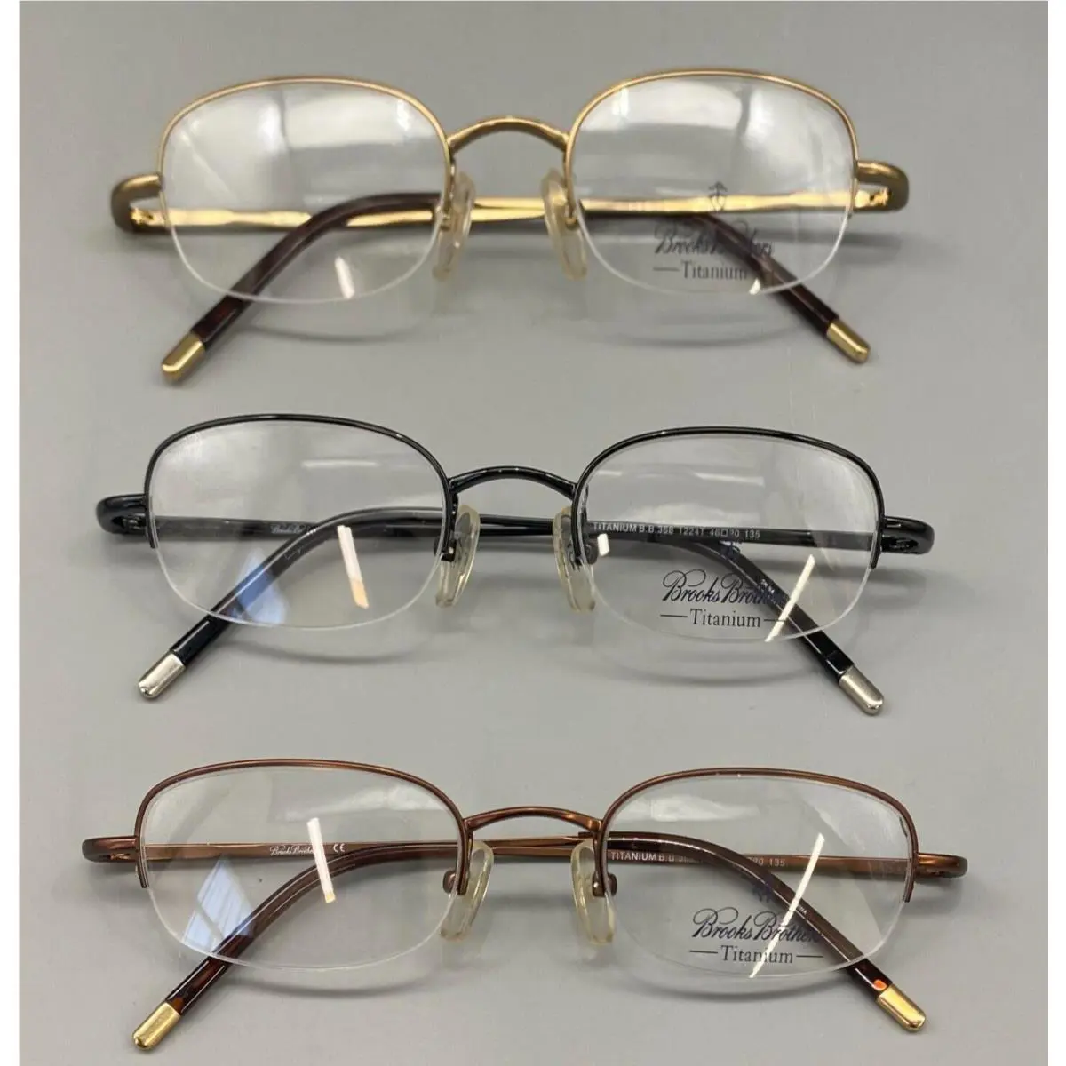 Brooks Brothers Titanium BB 368 Size 46-20-135mm Men Eyeglasses Frames Lot of 3