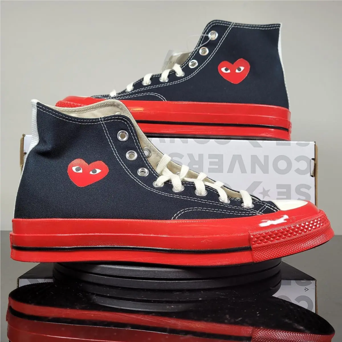 Converse Chuck 70 Comme Des Garcons Hi Shoes Black Red A01793C Men`s Sz 9
