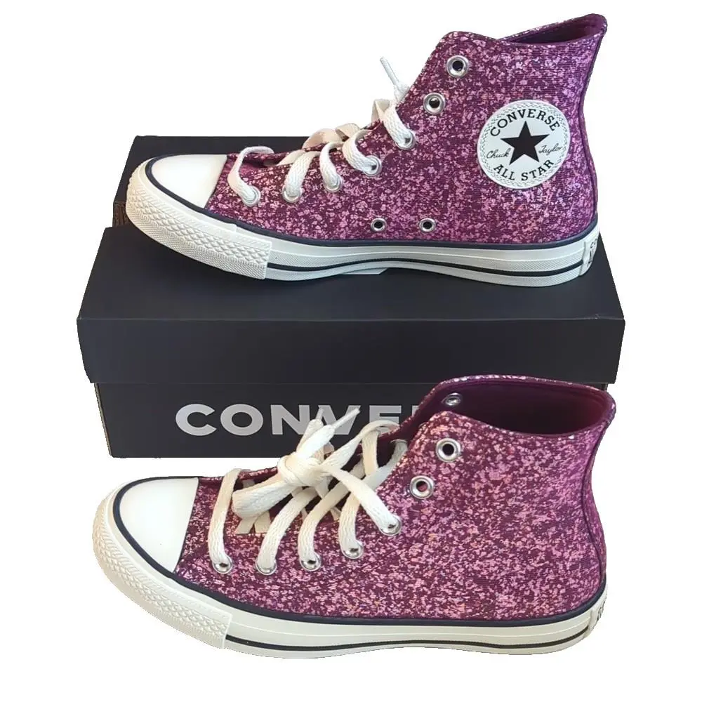 Converse Chuck Taylor All Star Women`s Glitter High Top Shoes Size 7