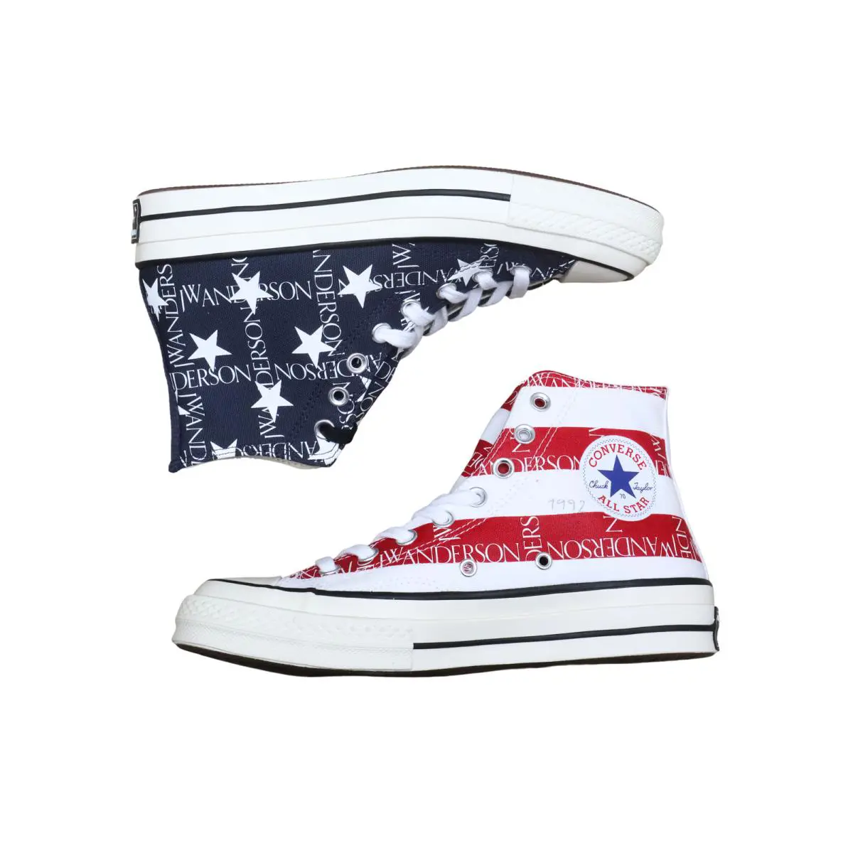 Size 6.5 M 8.5 W Converse 164841C Ctas 70 Hi JW Anderson Split Flag Mood Indigo - Multicolor
