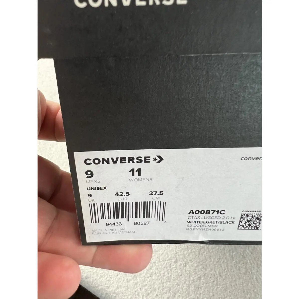 Converse shoes - CTAS Lugged 2.0 Hi - CTAS Lugged - A00871C - White/Egret/Black, Manufacturer: White/Egret/Black (UPC: 194433805278) 2