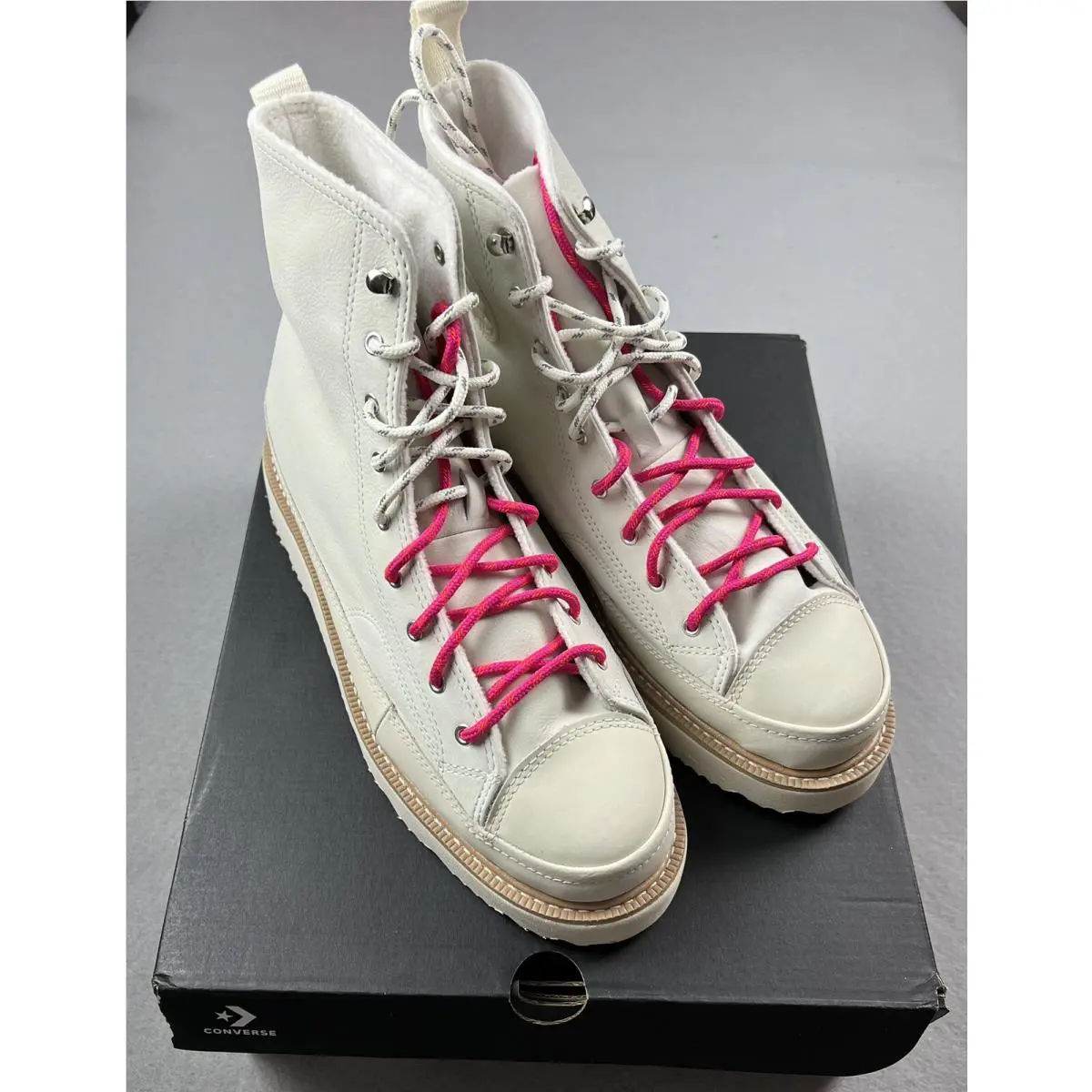 Converse shoes - Converse Chuck Taylor Crafted Boot Hi - 173212C - Egret Natural Ivory Prime Pink 1