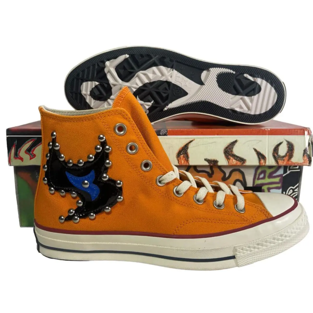 Converse shoes - 2022 Come Tees x Chuck 70 High `Star Light Path` - A01762c - Orange 1