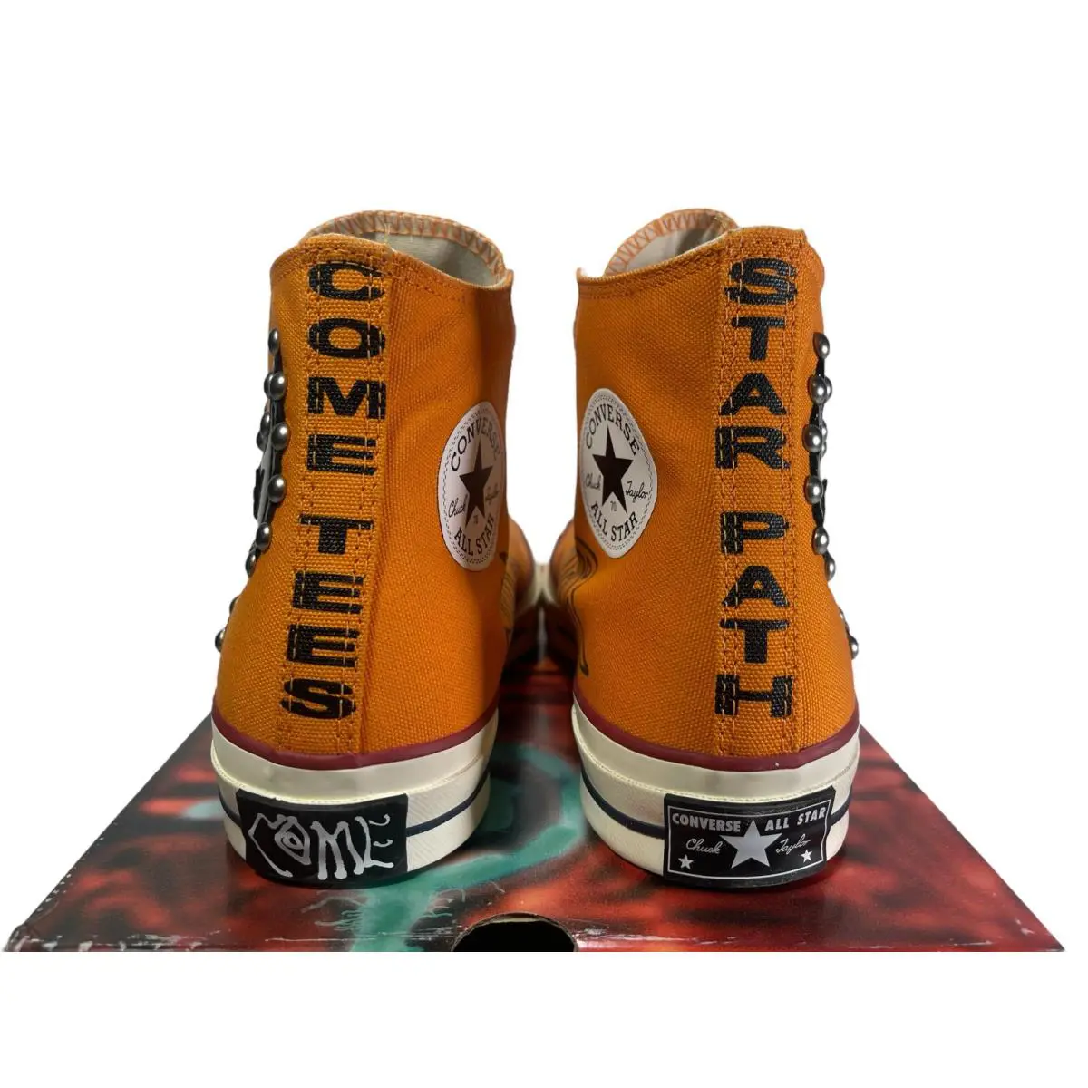 Converse shoes - 2022 Come Tees x Chuck 70 High `Star Light Path` - A01762c - Orange 5