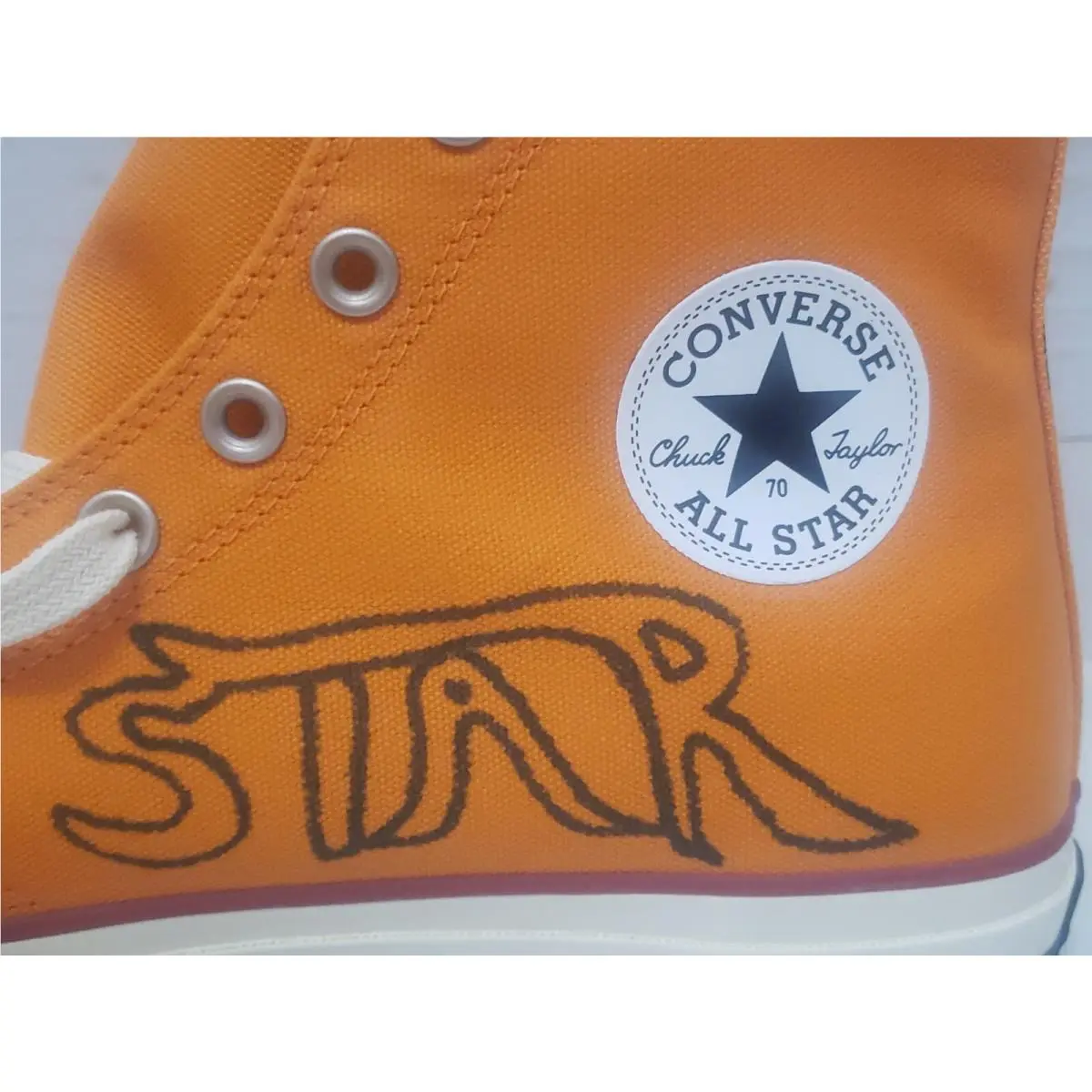 Converse shoes - 2022 Come Tees x Chuck 70 High `Star Light Path` - A01762C - Orange 4